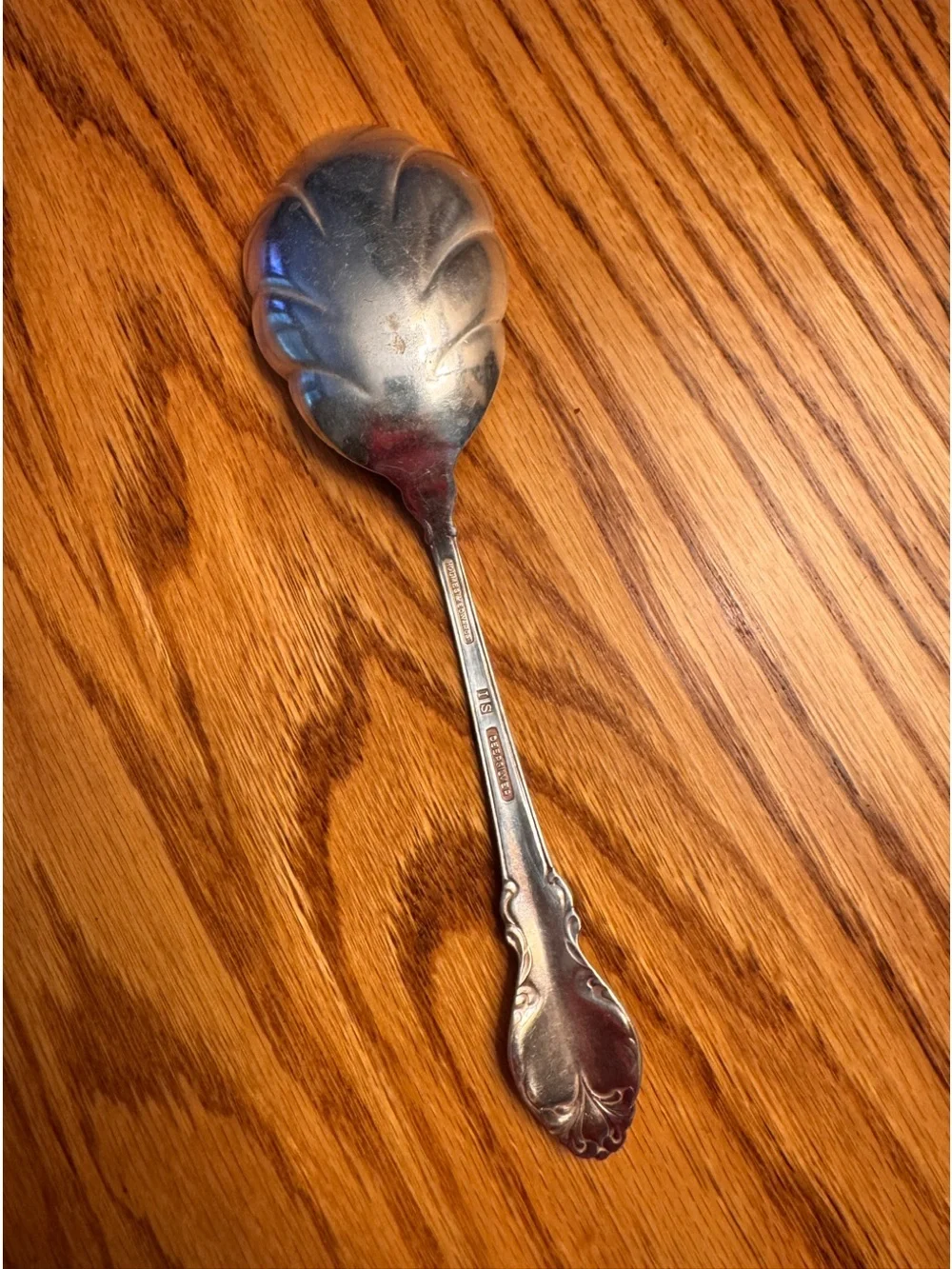 Vintage Holmes & Edwards Danish Princess Silver Plate Serving  Spoon Cottagecore